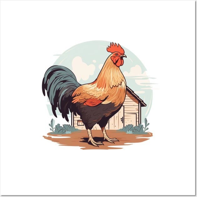 Colorful Rooster Wall Art by zooleisurelife